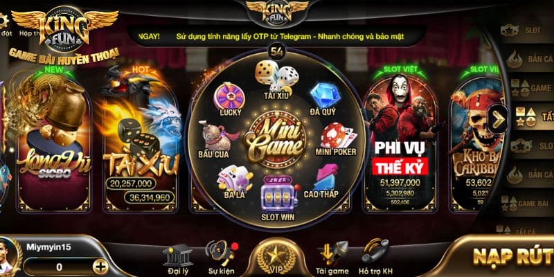 Mini game Kingfun Giao diện cược mới mẻ, thao tác dễ dàng