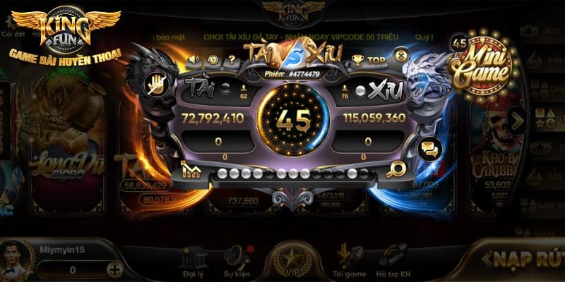 Mini game Kingfun Minigame tài xỉu - Dễ chơi, dễ thắng
